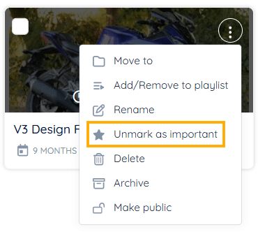 Unmark as Important option