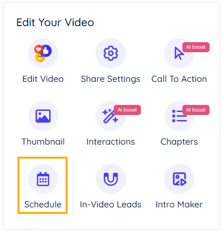 Click the Schedule icon Click the Schedule icon
