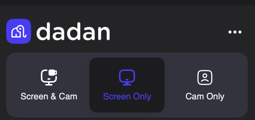 Choose recording mode Choose recording mode