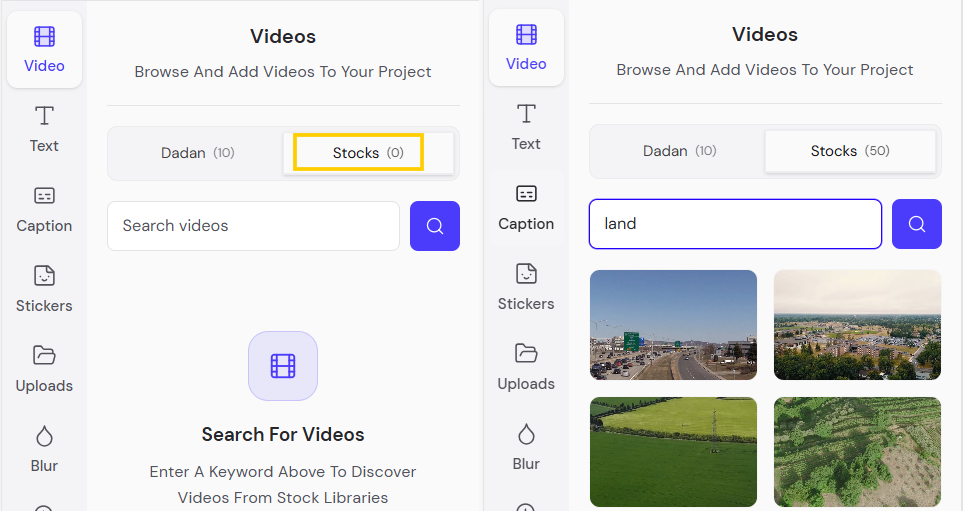 Stock library search