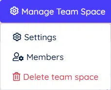 Select Delete team space