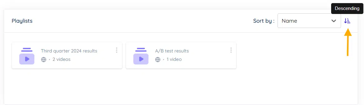 Choose Ascending or Descending