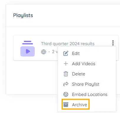 Archive a playlist