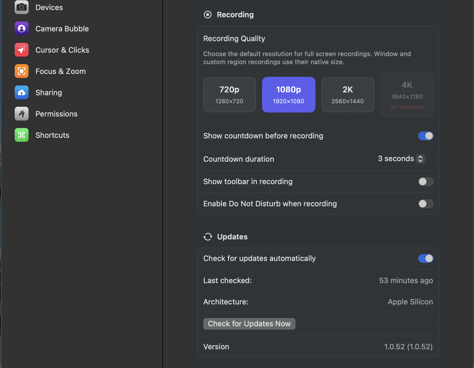 Dadan general settings