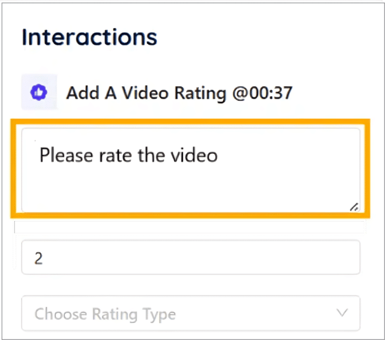 Create the Rating question or prompt