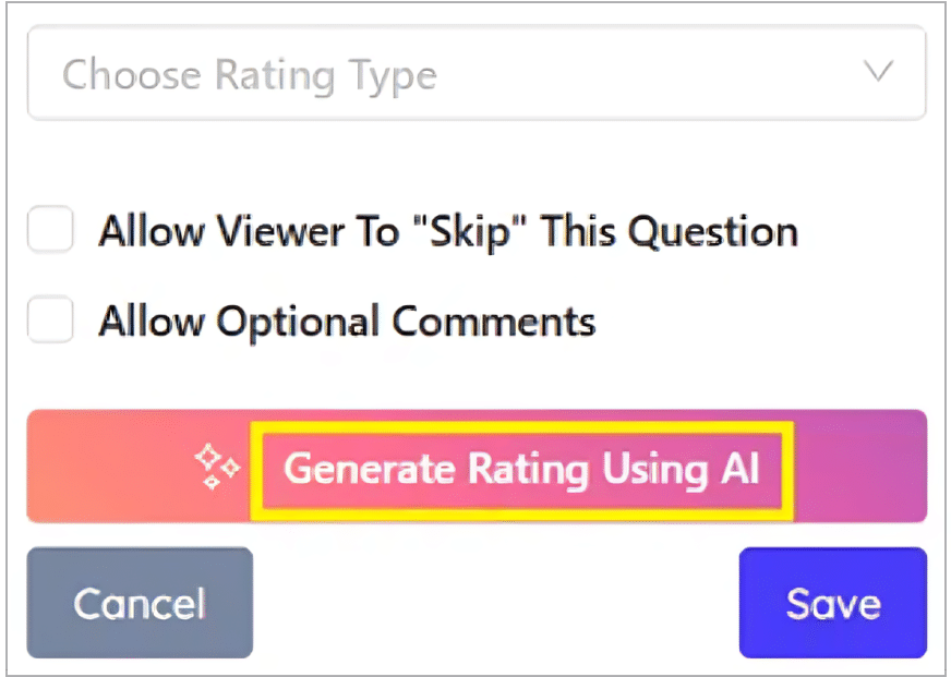 Click Generate Rating Using AI