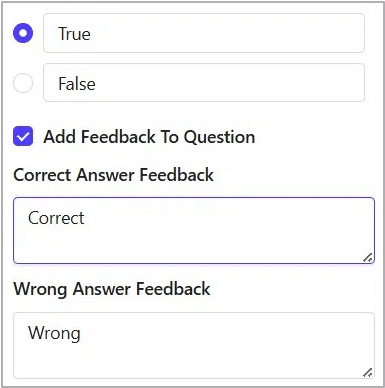 True or false question options