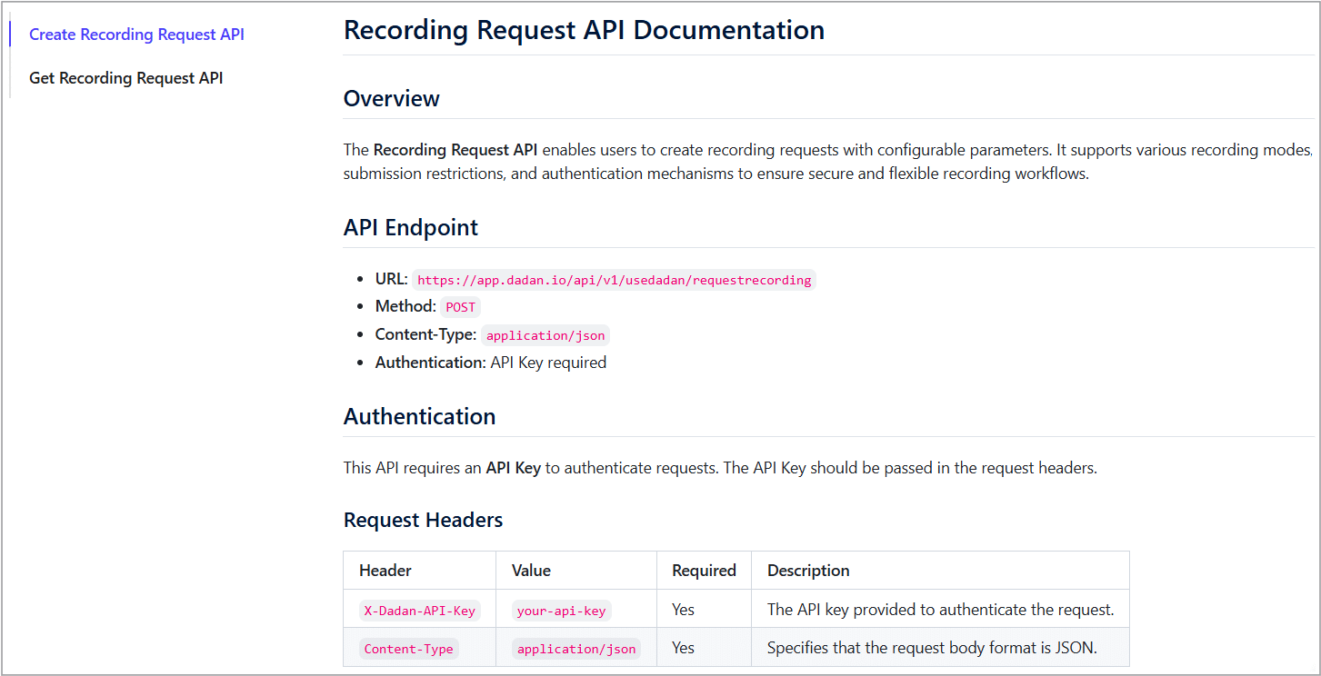 The complete API reference