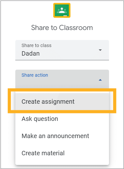 Select a share action