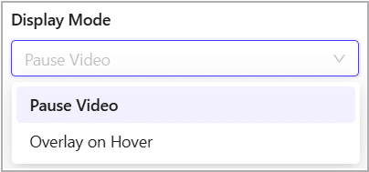 Choose Overlay on Hover or Pause Video