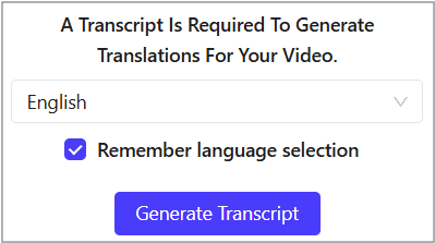 Click Generate Transcript