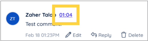 Timestamp on the comment