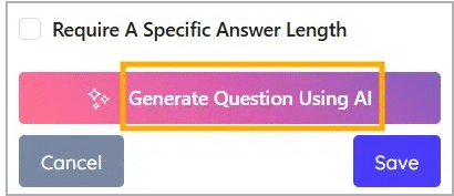 Click Generate Question Using AI