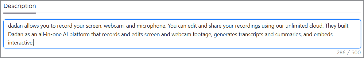 Added description box