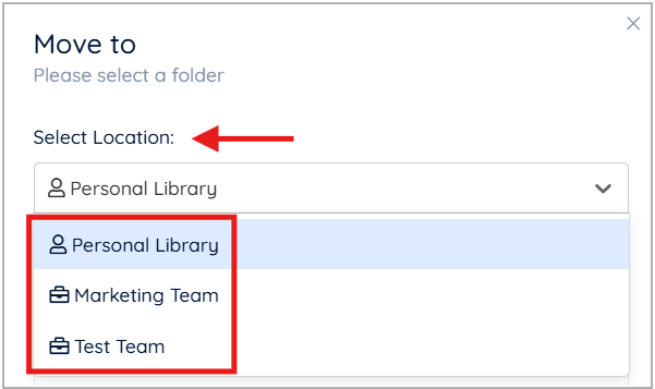 Select the new location