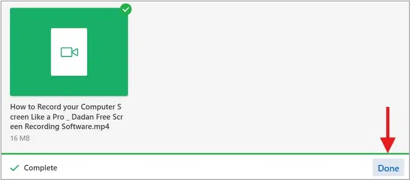 Click the Done button
