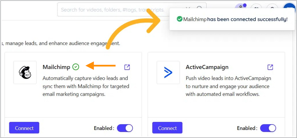 Confirmation message
