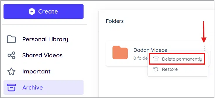 Deleting Archived Folder