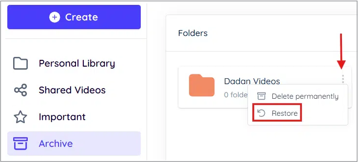 Restore Folder Option