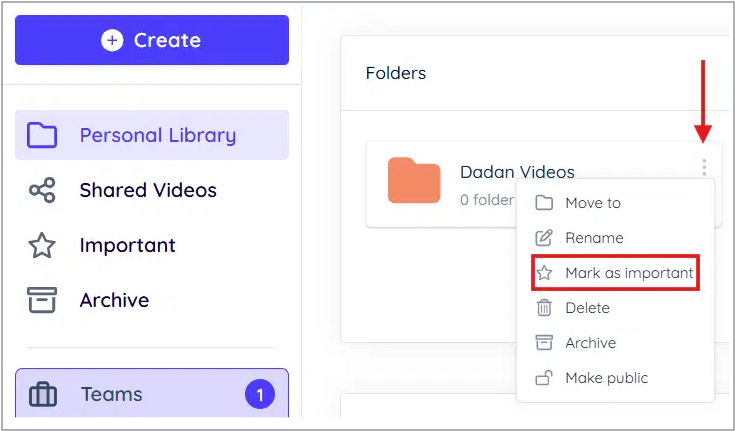 Mark Folders as Important