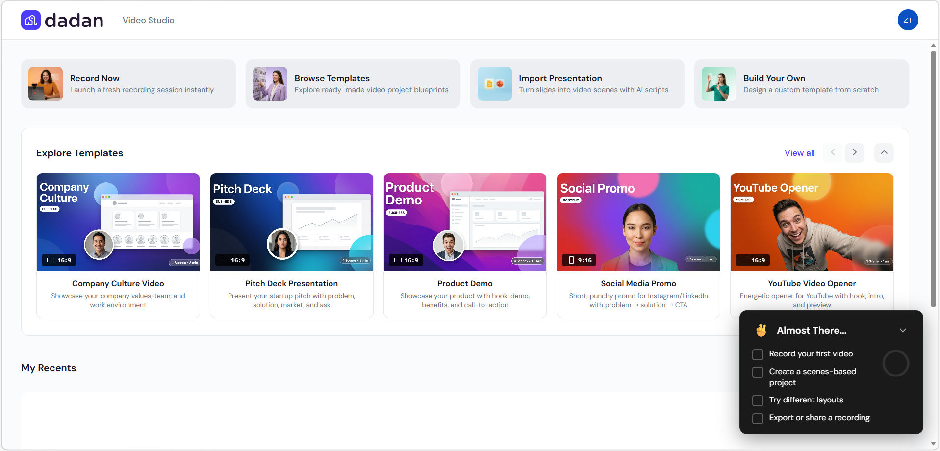 Video studio home Video studio home