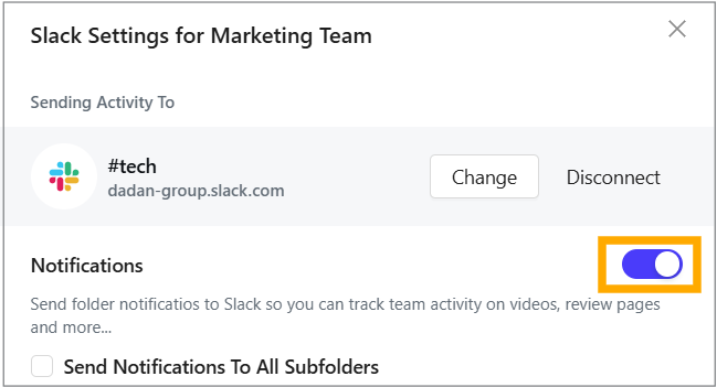 Notifications switch Notifications switch