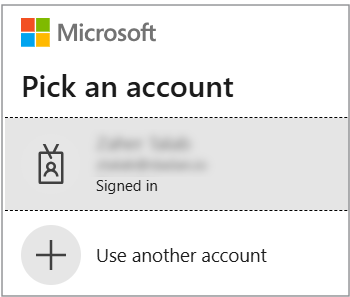 Select your Outlook Account