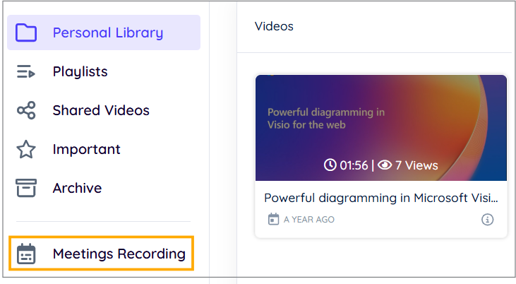 Access Meetings Recording