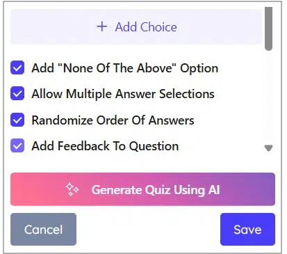Quiz options Quiz options