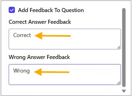 Answer feedback Answer feedback