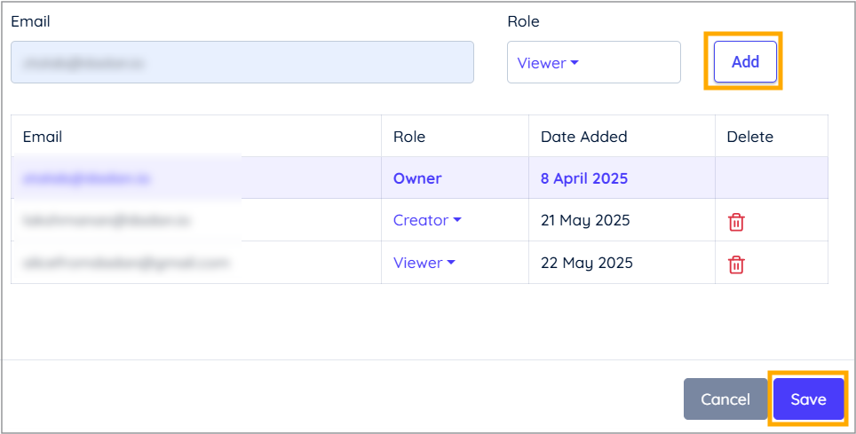 Click Save to send invitations