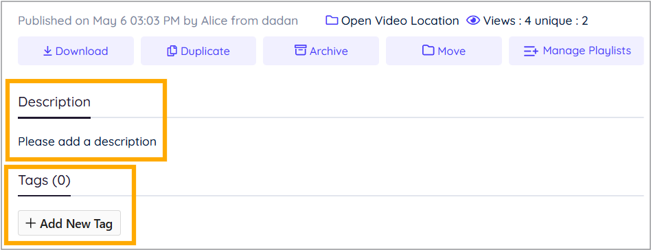 Description and Tags