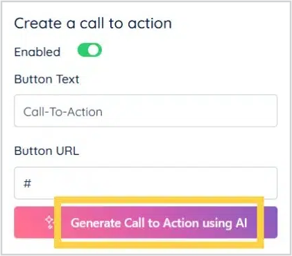 Generate Call to Action using AI