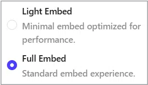 Full Embed option