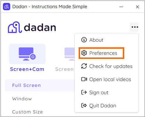 Preferences Preferences
