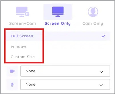 Select what to record Select what to record