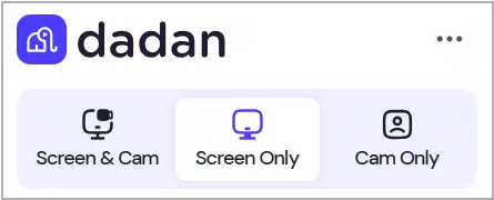 Dadan recording options