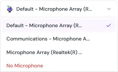 Confirm the correct input device