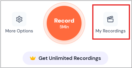 Click the My Recordings link