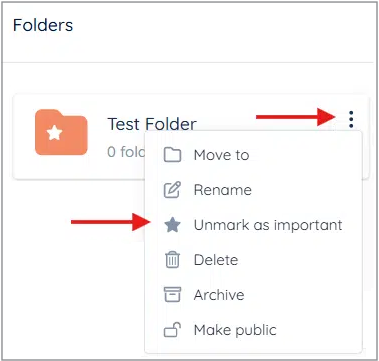 Unmark as Important option