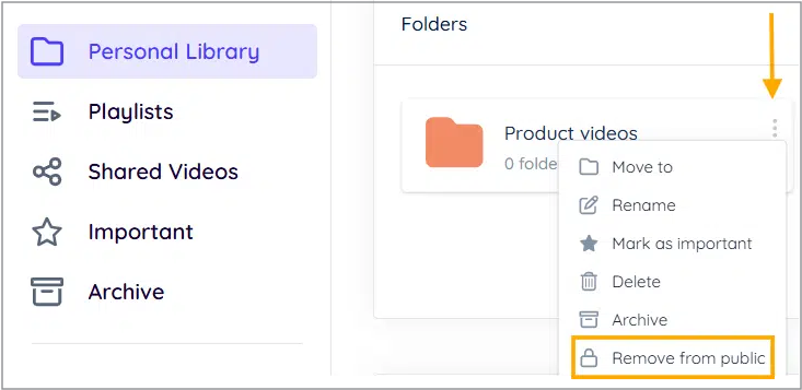 Remove folder from public