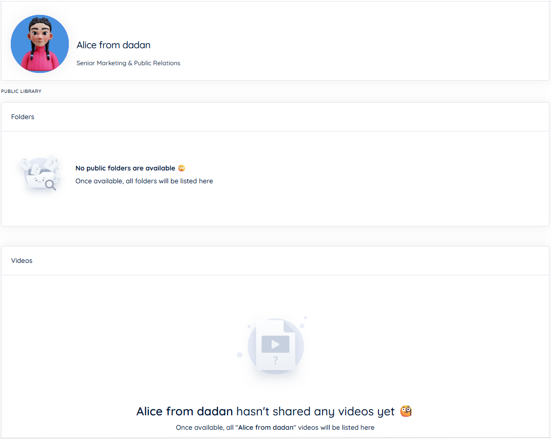 Empty public profile