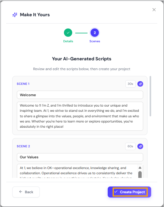 Step 2 – Scenes Step 2 – Scenes
