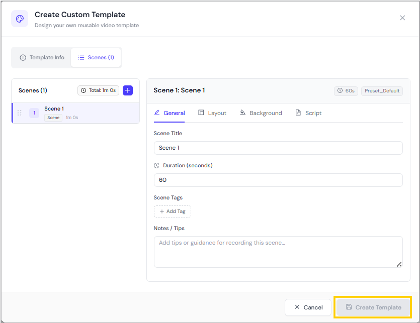 Scenes Tab Scenes Tab