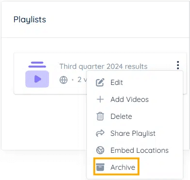 Archive a playlist