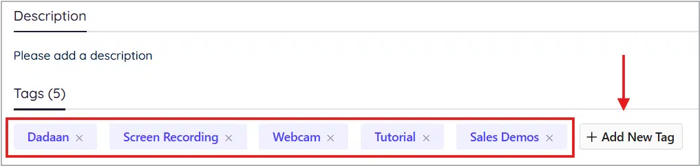 Added tags box