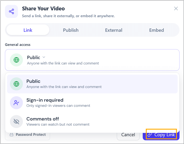 Click Copy Link