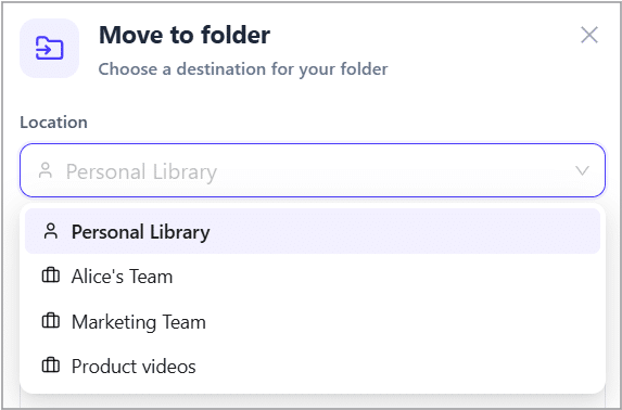 Select the new location