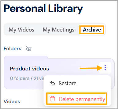 Delete permanently