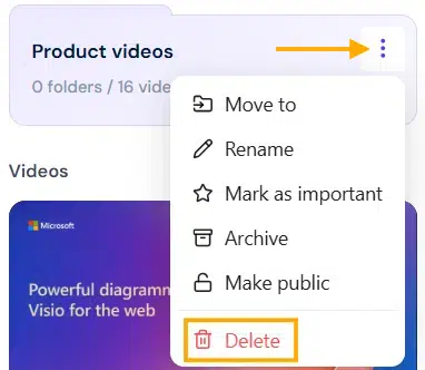 Delete folder option
